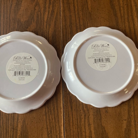 Pioneer woman country splatter cobalt blue appetizer plates. Lot of 2 Melamine. - Picture 3 of 3